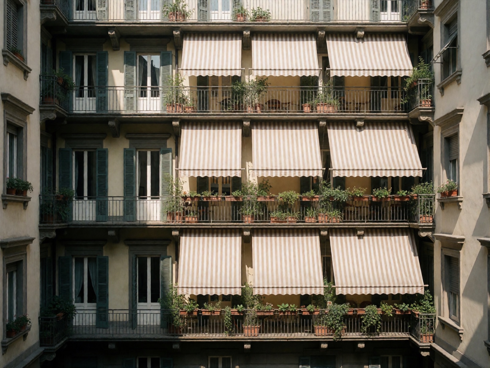 Cortile, tende da sole a caduta